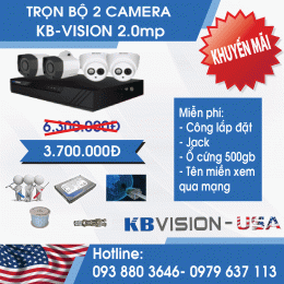 Trọn bộ 2 camera kbvision cho gia đình