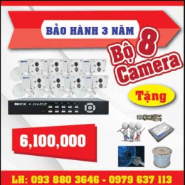 Trọn bộ 8 camera Questek 1.0mp