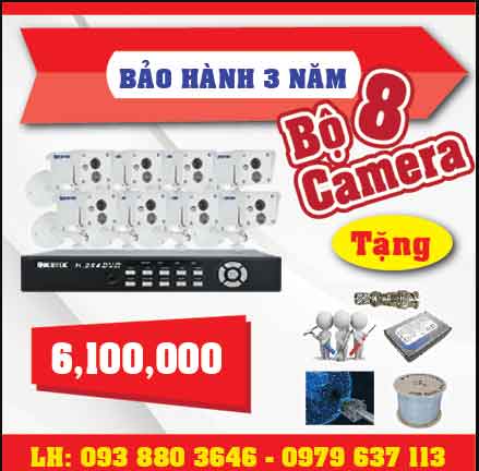 Trọn bộ 8 camera Questek 1.0mp